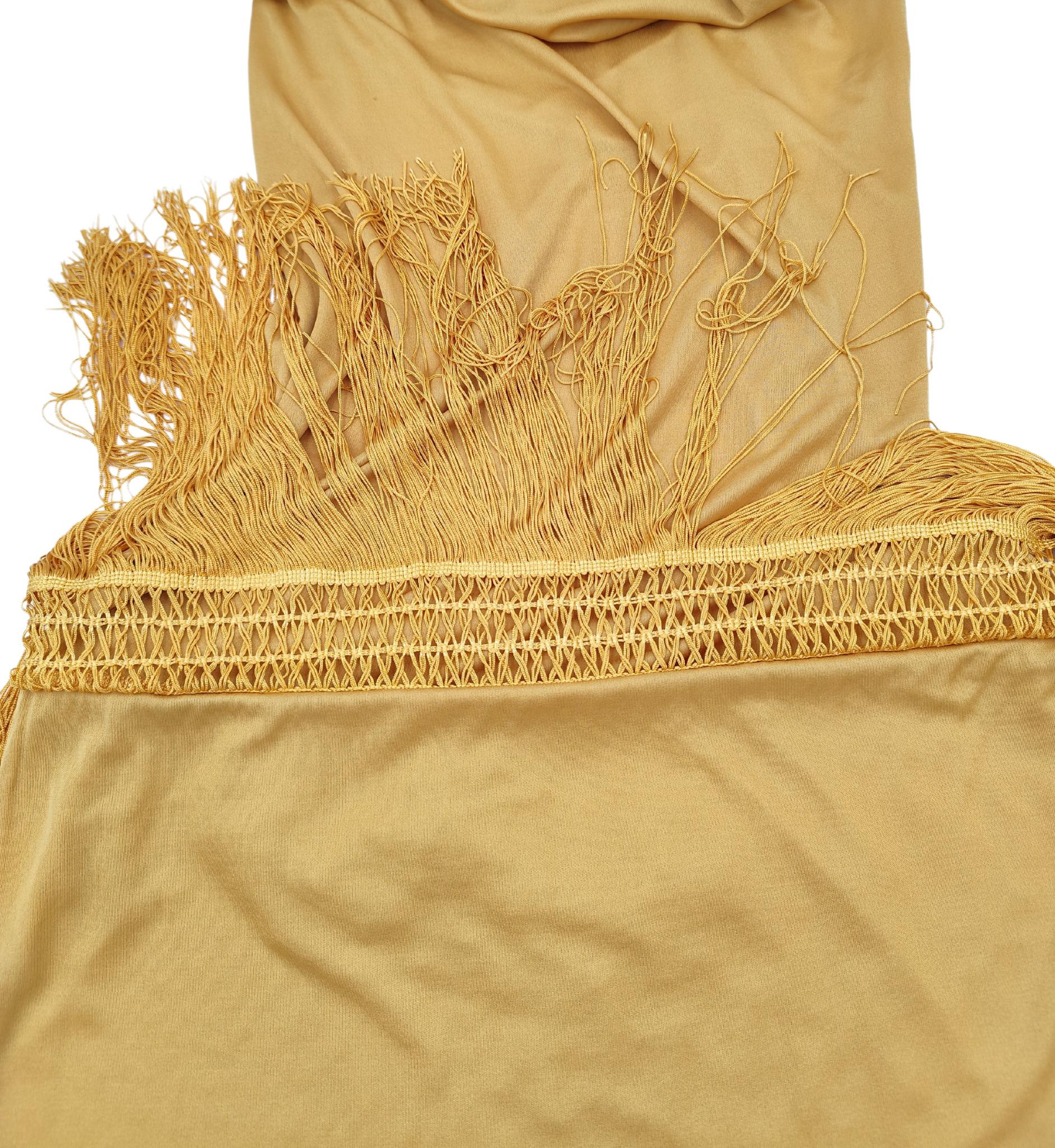 Emilio Pucci 1960s mustard yellow fringe silk dress For Sale 3