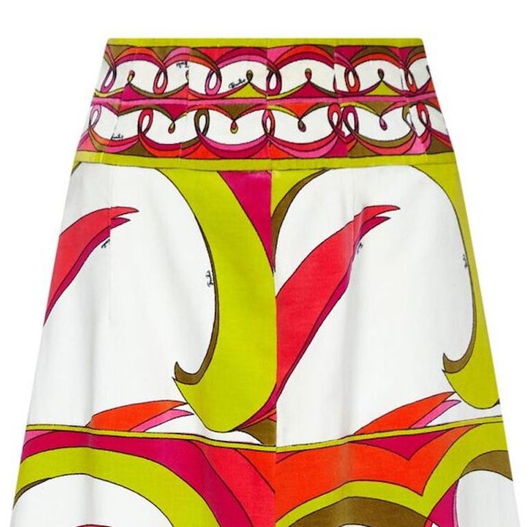 Emilio Pucci 1970s Velvet A-Line Skirt With Tropical Print For Sale at ...