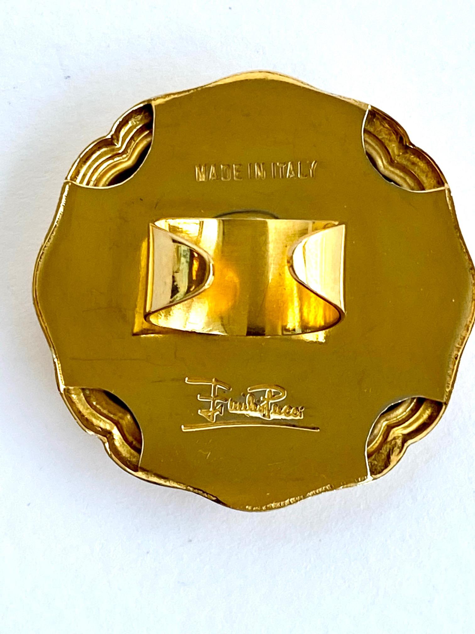 Women's or Men's Emilio Pucci 1980s Medallion Ring For Sale
