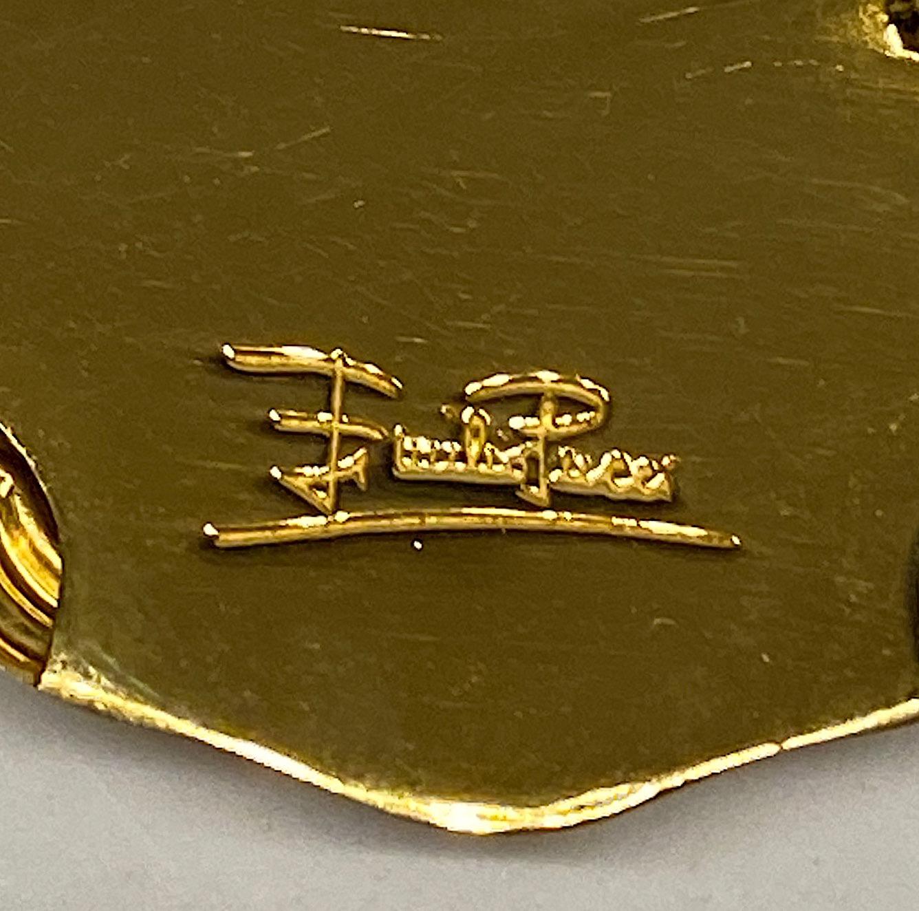 Emilio Pucci 1980s Monogram Medallion Blazer Coat Stick Pin 4