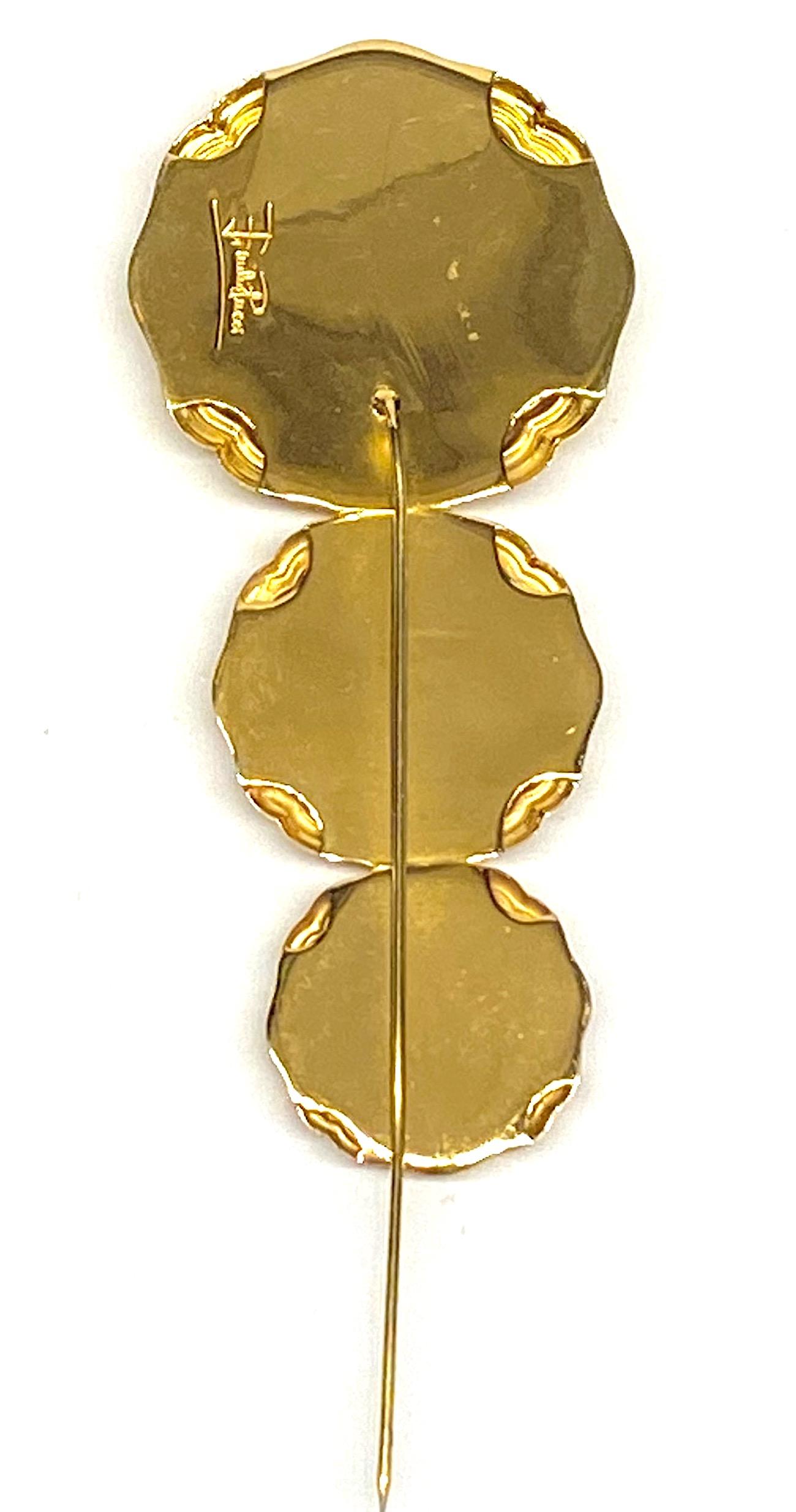 Emilio Pucci 1980s Monogram Medallion Blazer Coat Stick Pin 5