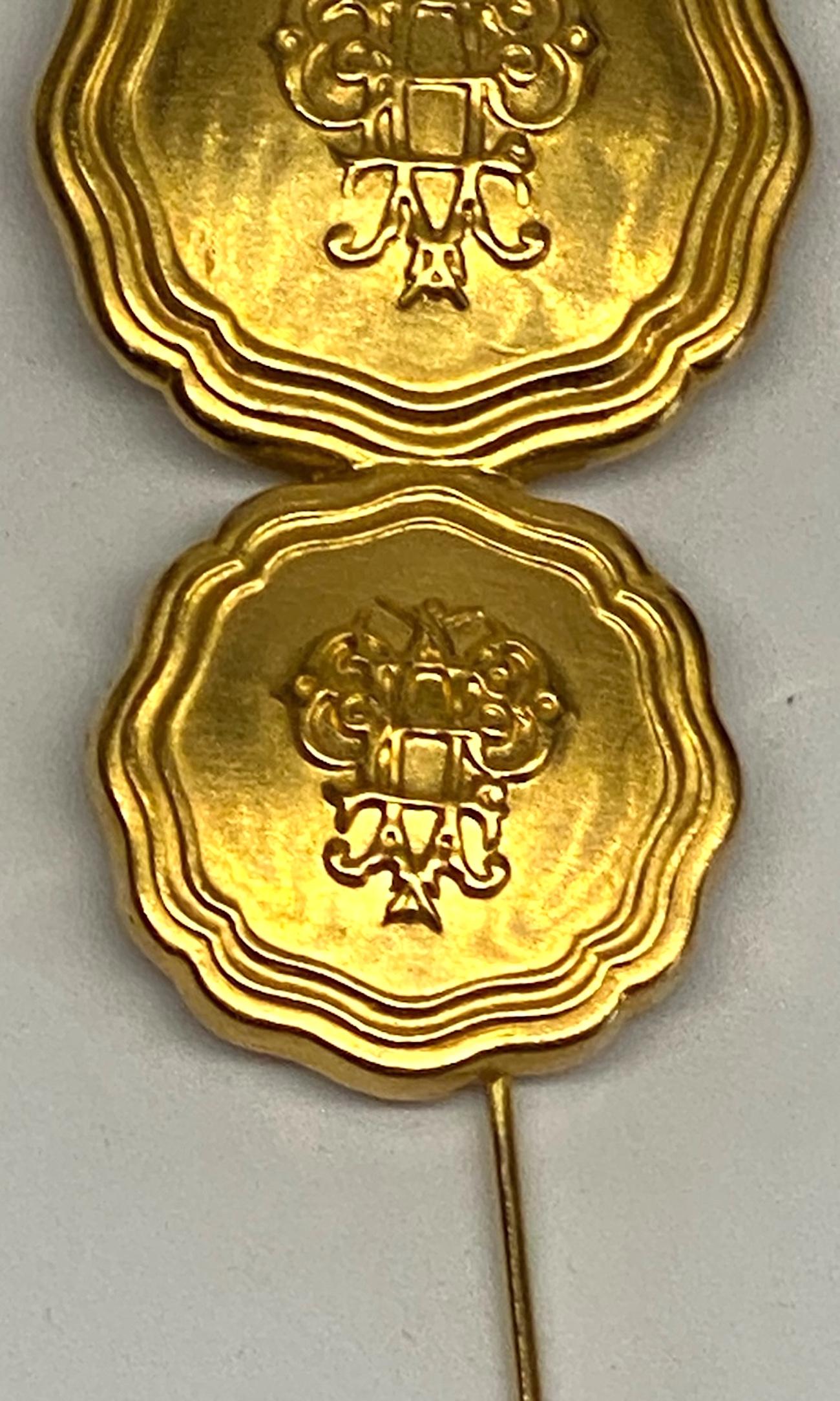 Women's or Men's Emilio Pucci 1980s Monogram Medallion Blazer Coat Stick Pin