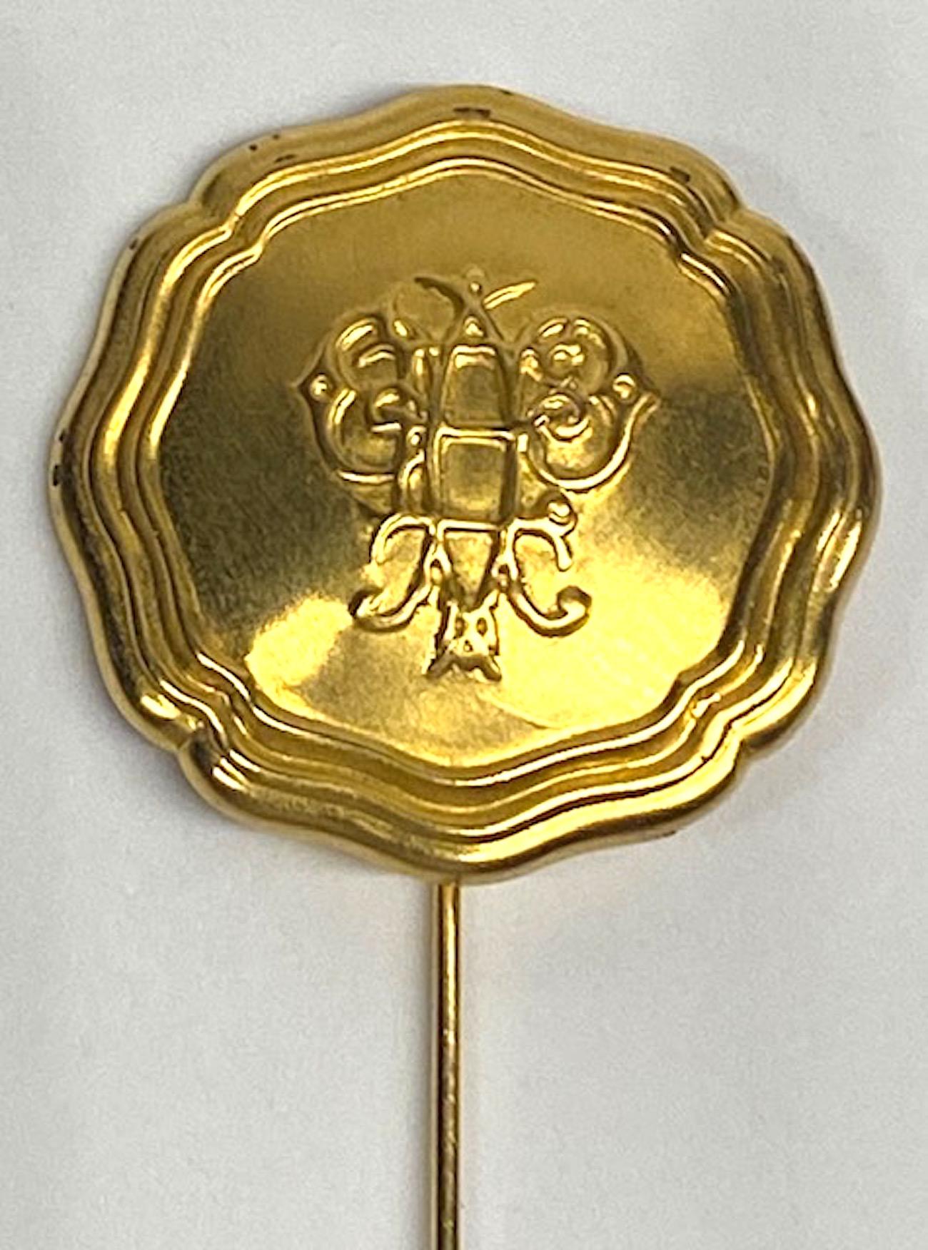 Emilio Pucci 1980s Monogram Medallion Stick Pin In Good Condition In New York, NY