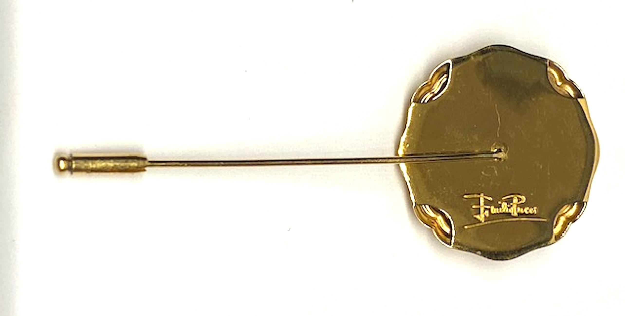 Women's or Men's Emilio Pucci 1980s Monogram Medallion Stick Pin