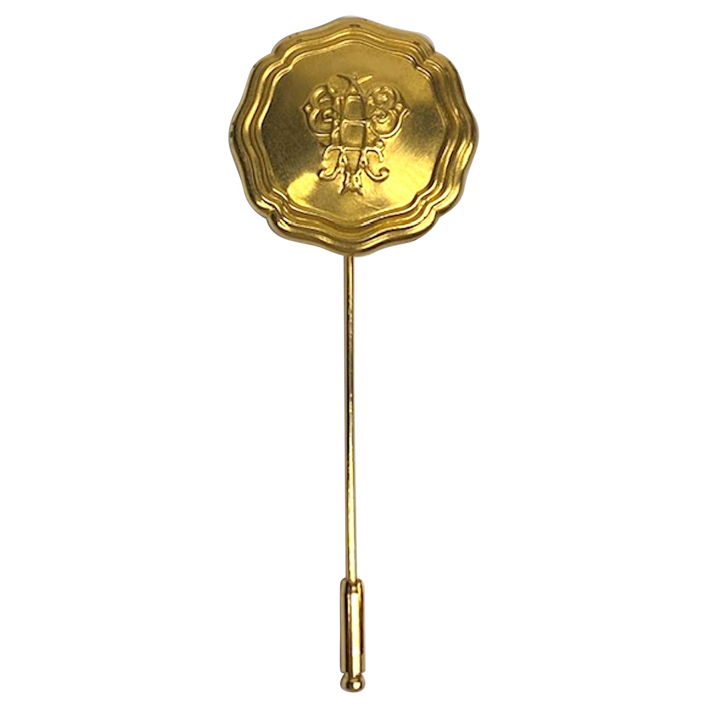 Emilio Pucci 1980s Monogram Medallion Stick Pin