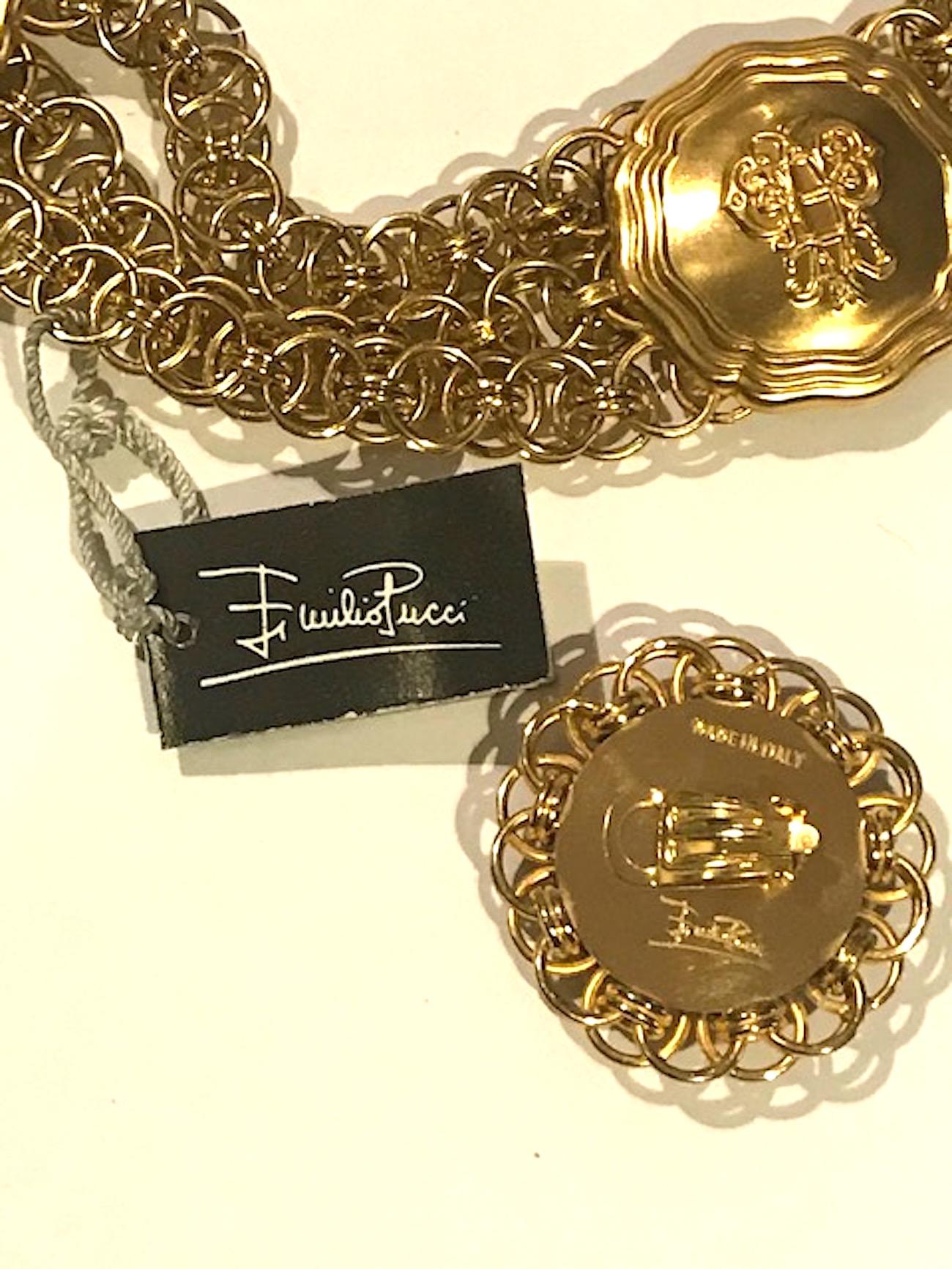 Emilio Pucci 1980s Wide Medallion Cuff Bracelet 14