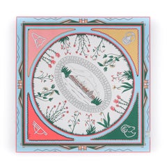 EMILIO PUCCI 1987 "Timberline Lodge" 50th Anniversary Floral Silk Square Scarf