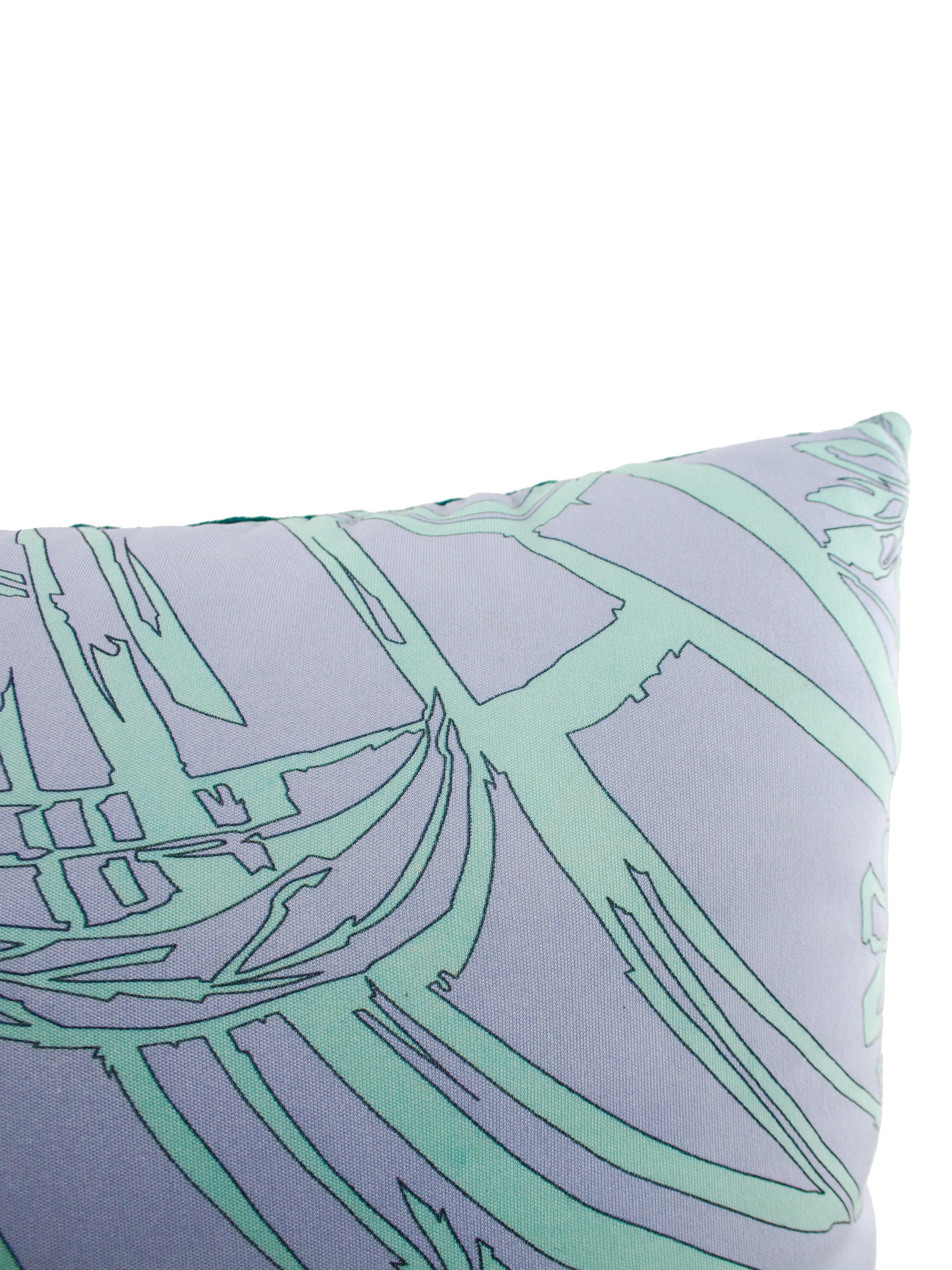 da uomo o donna Cuscino decorativo in seta e velluto con stampa floreale astratta di Emilio Pucci! in vendita