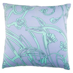 Emilio Pucci Cojín decorativo de seda y terciopelo con estampado floral abstracto