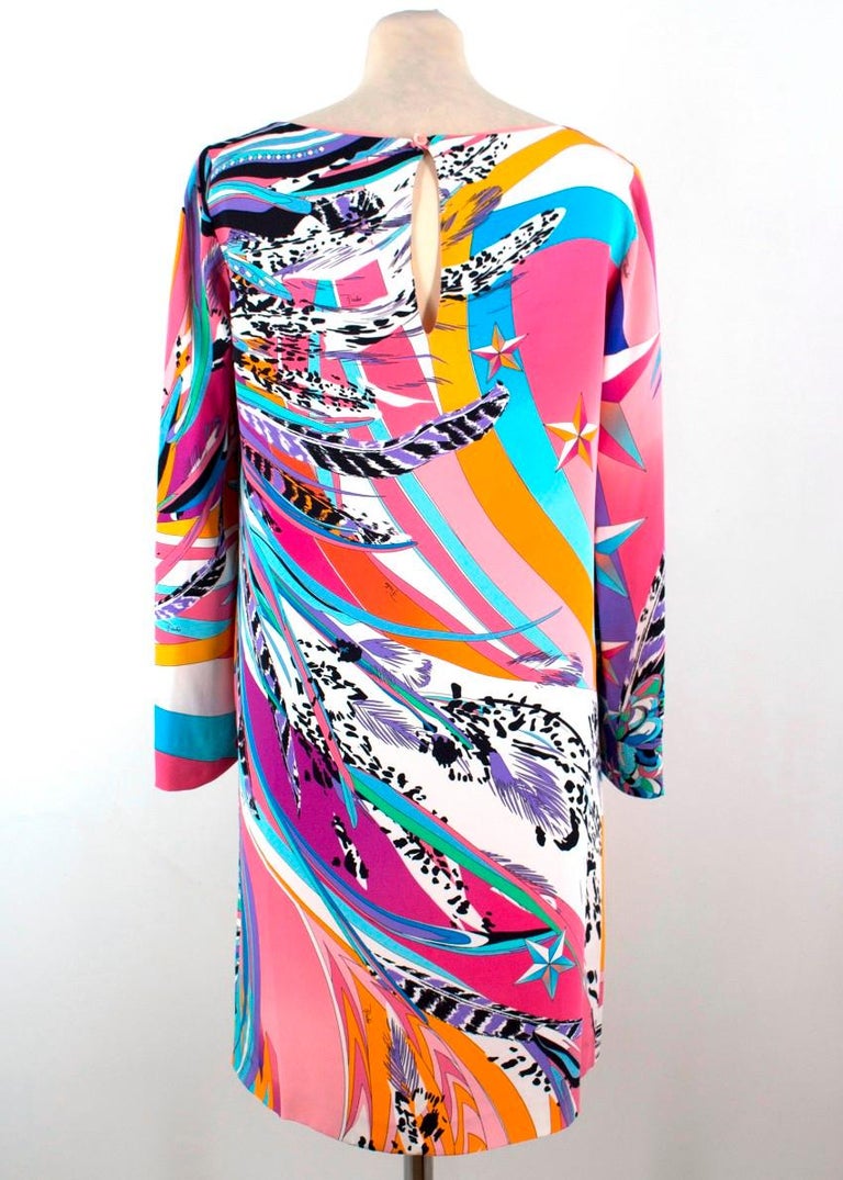 Emilio Pucci Abstract Pattern Shift Dress US 6 at 1stDibs