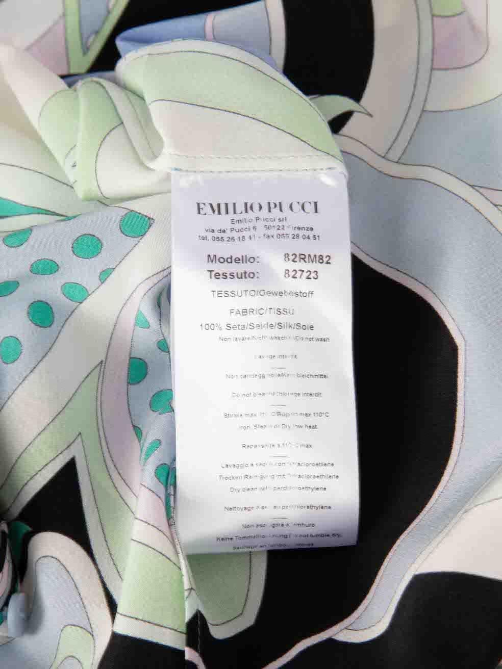 Emilio Pucci Abstraktes Muster Seidentop Größe XL Damen im Angebot