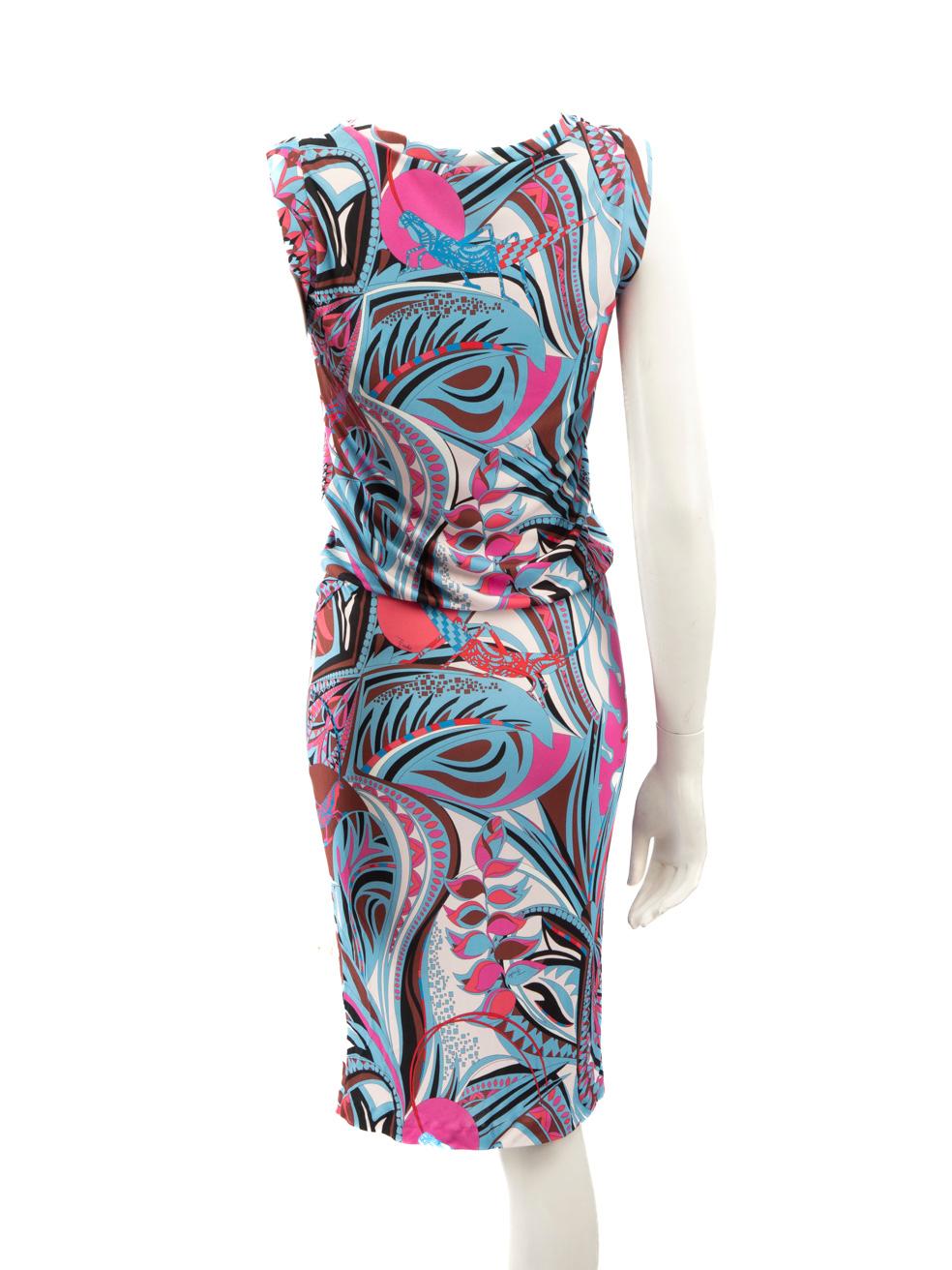 Gray Emilio Pucci Abstract Pattern Sleeveless Dress Size XS