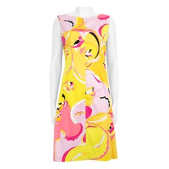 Emilio Pucci Abstract Pattern V Neck Dress Size L