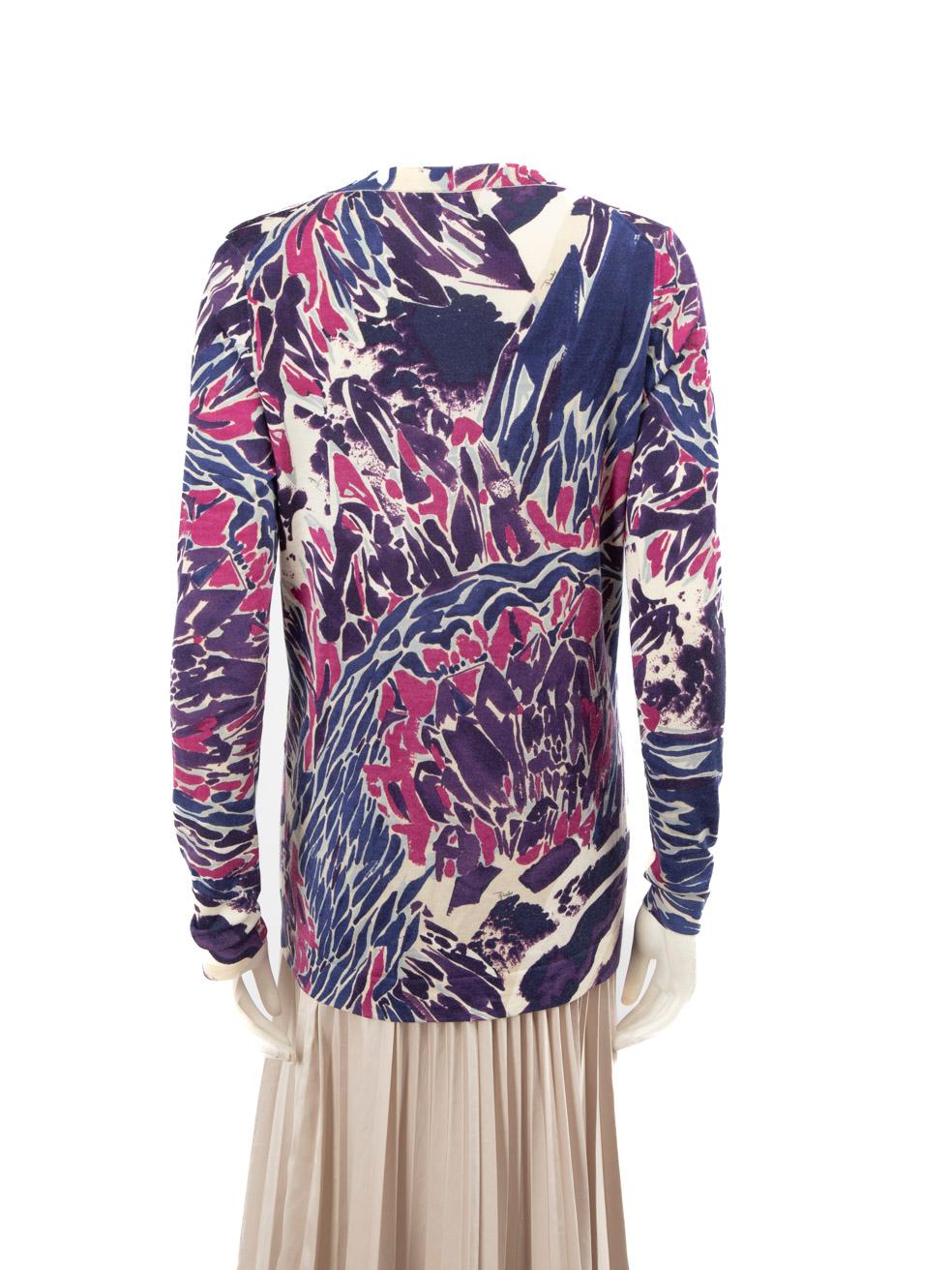 Emilio Pucci Chaqueta de cuello en V con estampado abstracto Talla L Púrpura en venta