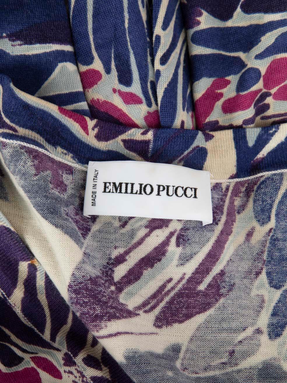 Emilio Pucci Chaqueta de cuello en V con estampado abstracto Talla L en venta 1