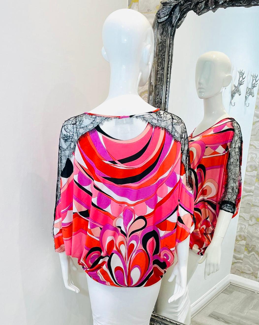 Emilio Pucci Abstract Print Blouse In Excellent Condition For Sale In London, GB