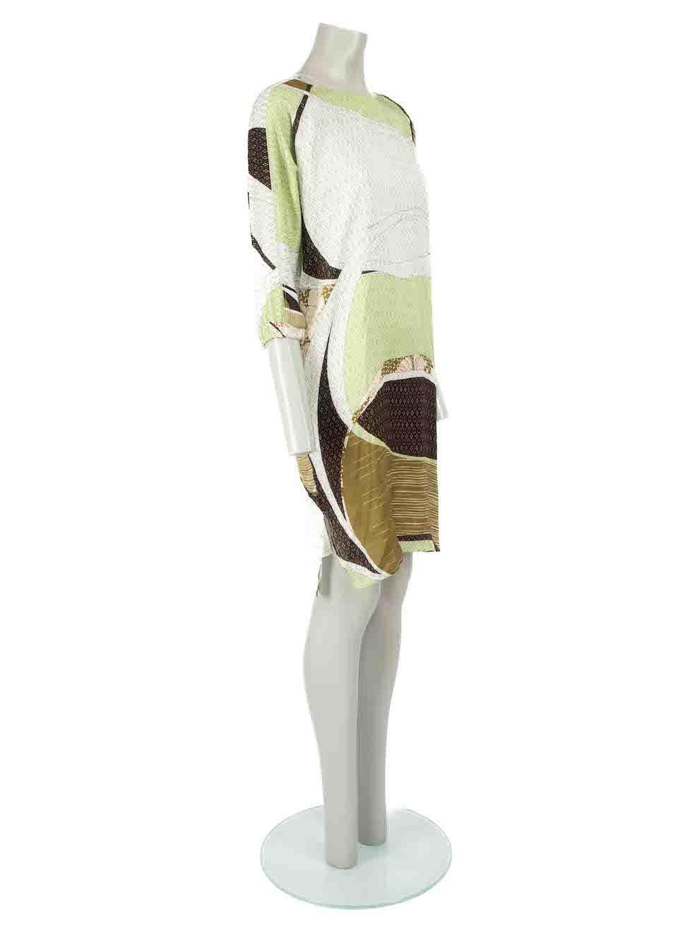 CONDITION is Very good. Minimal wear to dress is evident. Minimal wear to the neckline with makeup marks at the lining on this used Emilio Pucci designer resale item.
 
 Details
 Multicolour
 Silk
 Knee length dress
 Abstract pattern
 Round