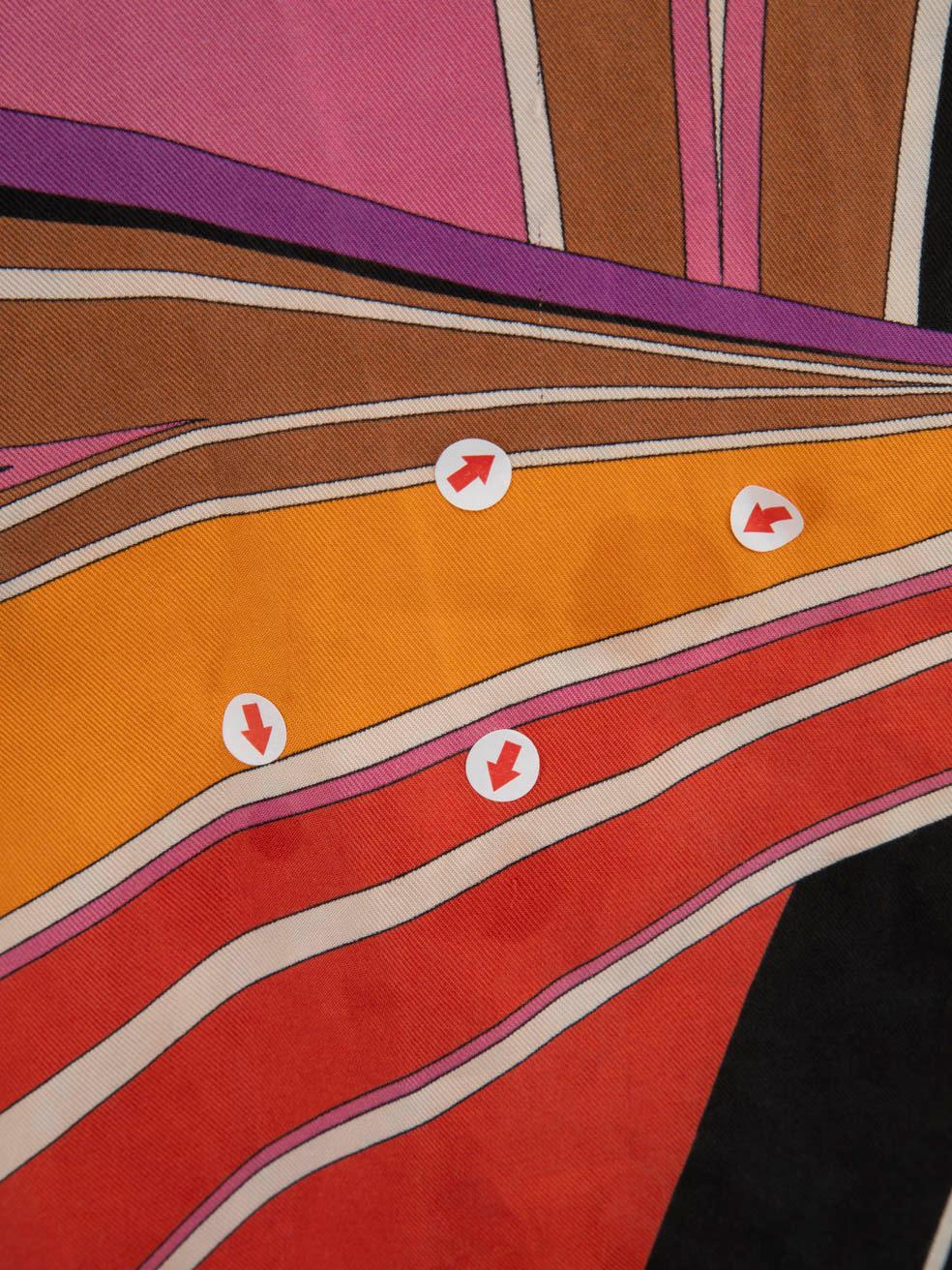 De las mujeres Emilio Pucci Top gráfico de seda con estampado abstracto Talla M en venta
