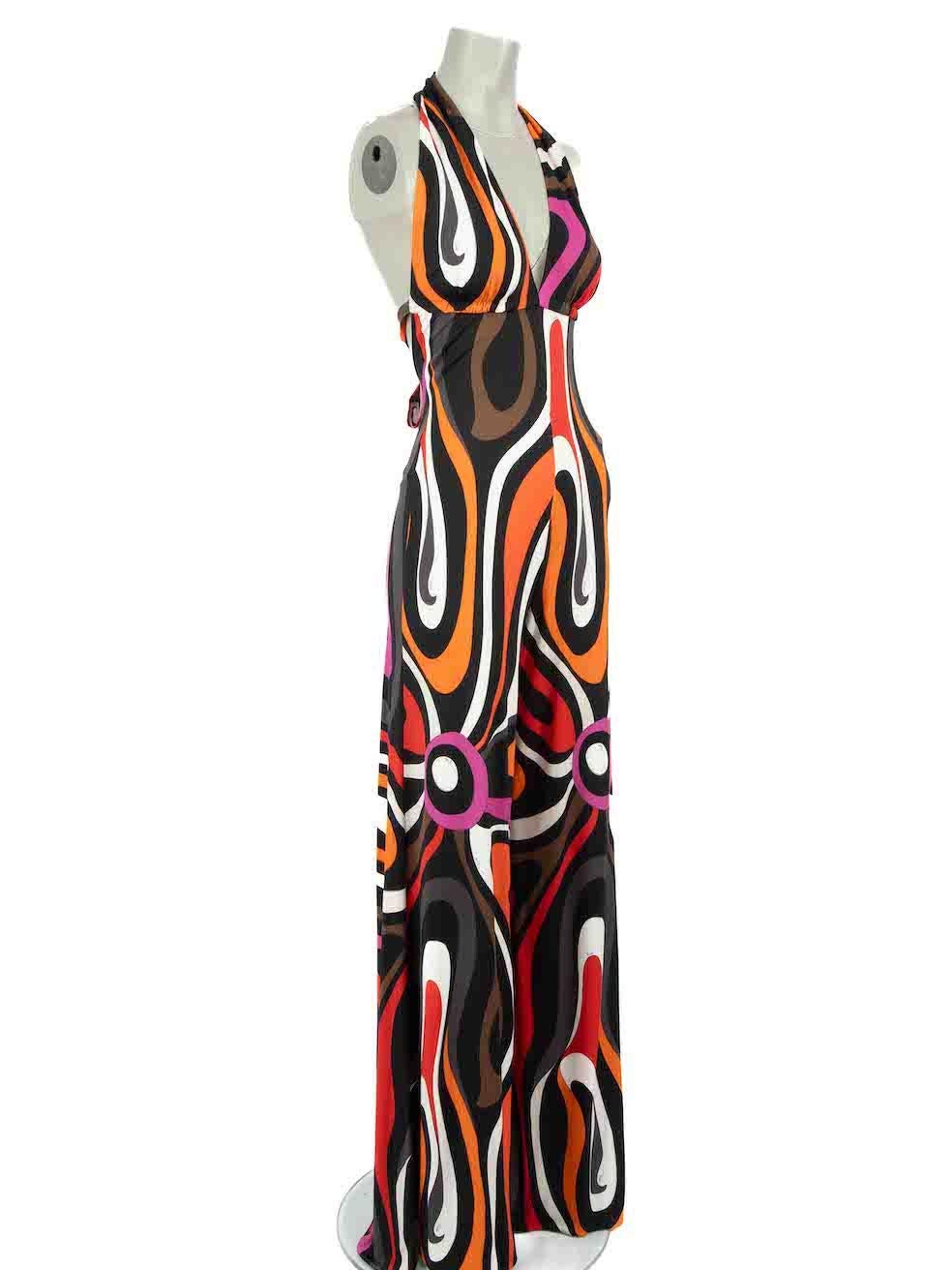CONDITION is Never worn, with tags. No visible wear to jumpsuit is evident on this new Emilio Pucci designer resale item, however there is a discoloured mark at the neckline due to poor storage.
 
Details
Multicolour
Silk
Jumpsuit
Abstract