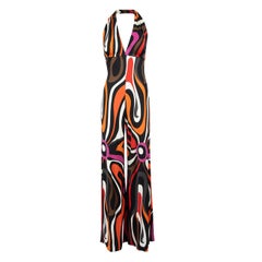 Emilio Pucci Abstract Silk Halterneck Jumpsuit Size S