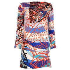 Emilio Pucci Abstract Silk Knee Length Dress Size S Emilio Pucci Abstract Silk Knee Length Dress Size S