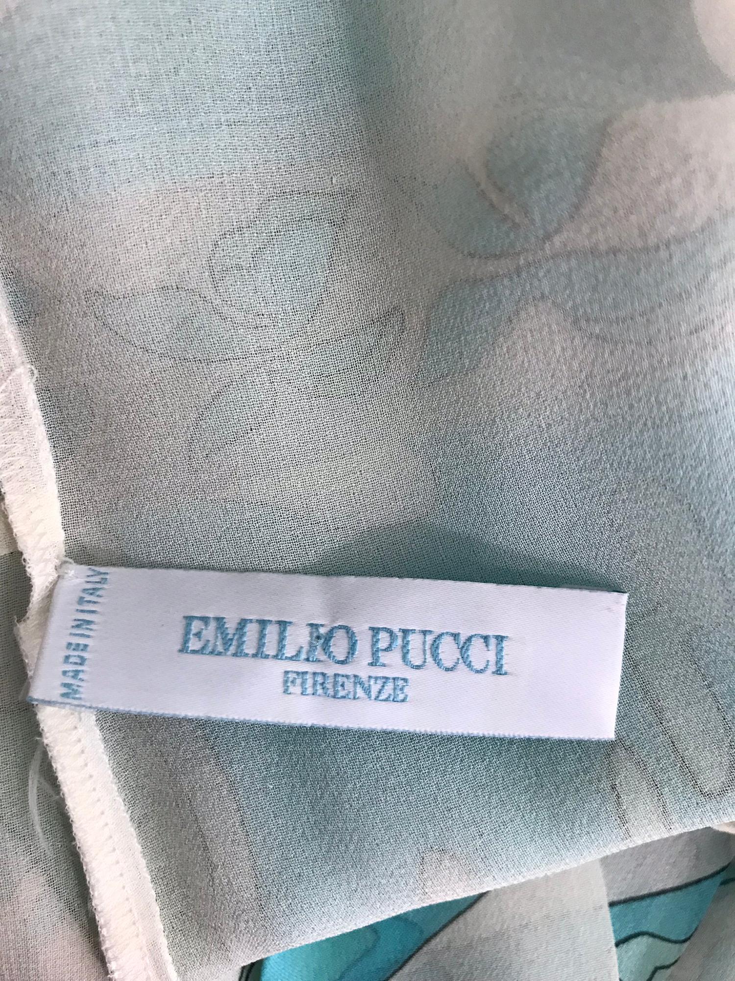 Emilio Pucci Aqua Print Silk Chiffon Maxi Dress  7
