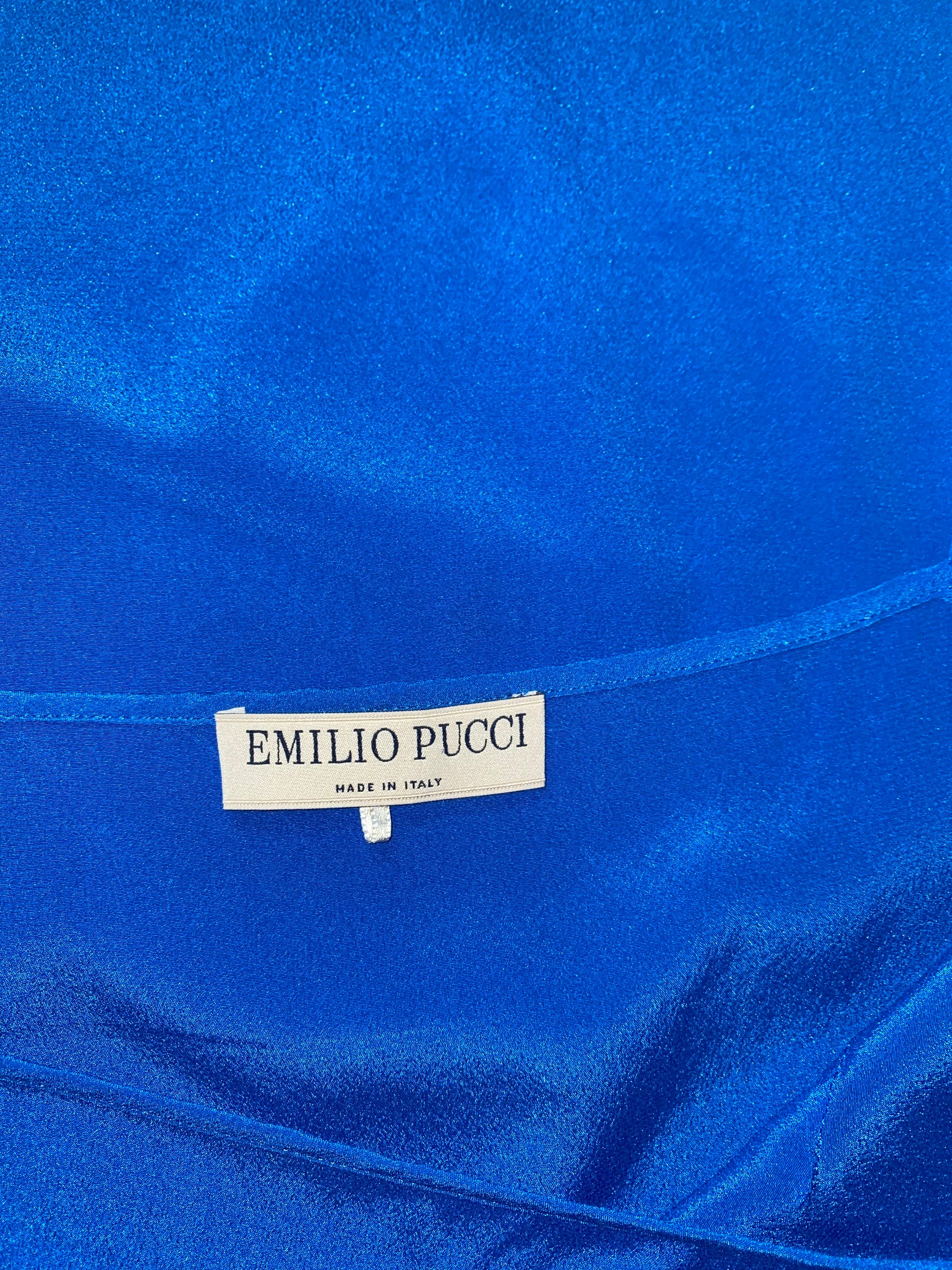 Emilio Pucci Tropical Bamboo Signature Print Silk Top Shorts Suit Ensemble Set S For Sale 4