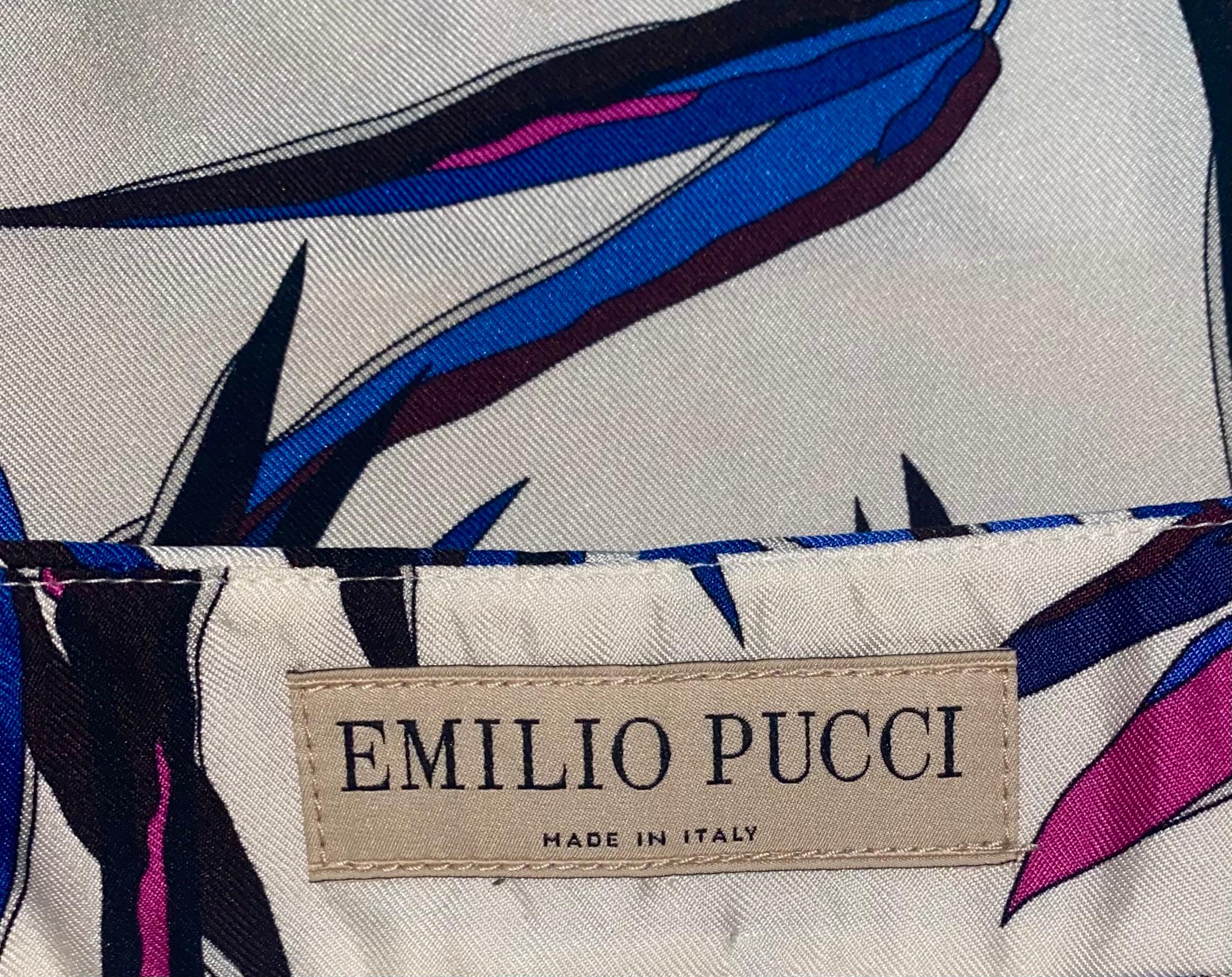 Women's Emilio Pucci Tropical Bamboo Signature Print Silk Top Shorts Suit Ensemble Set S For Sale