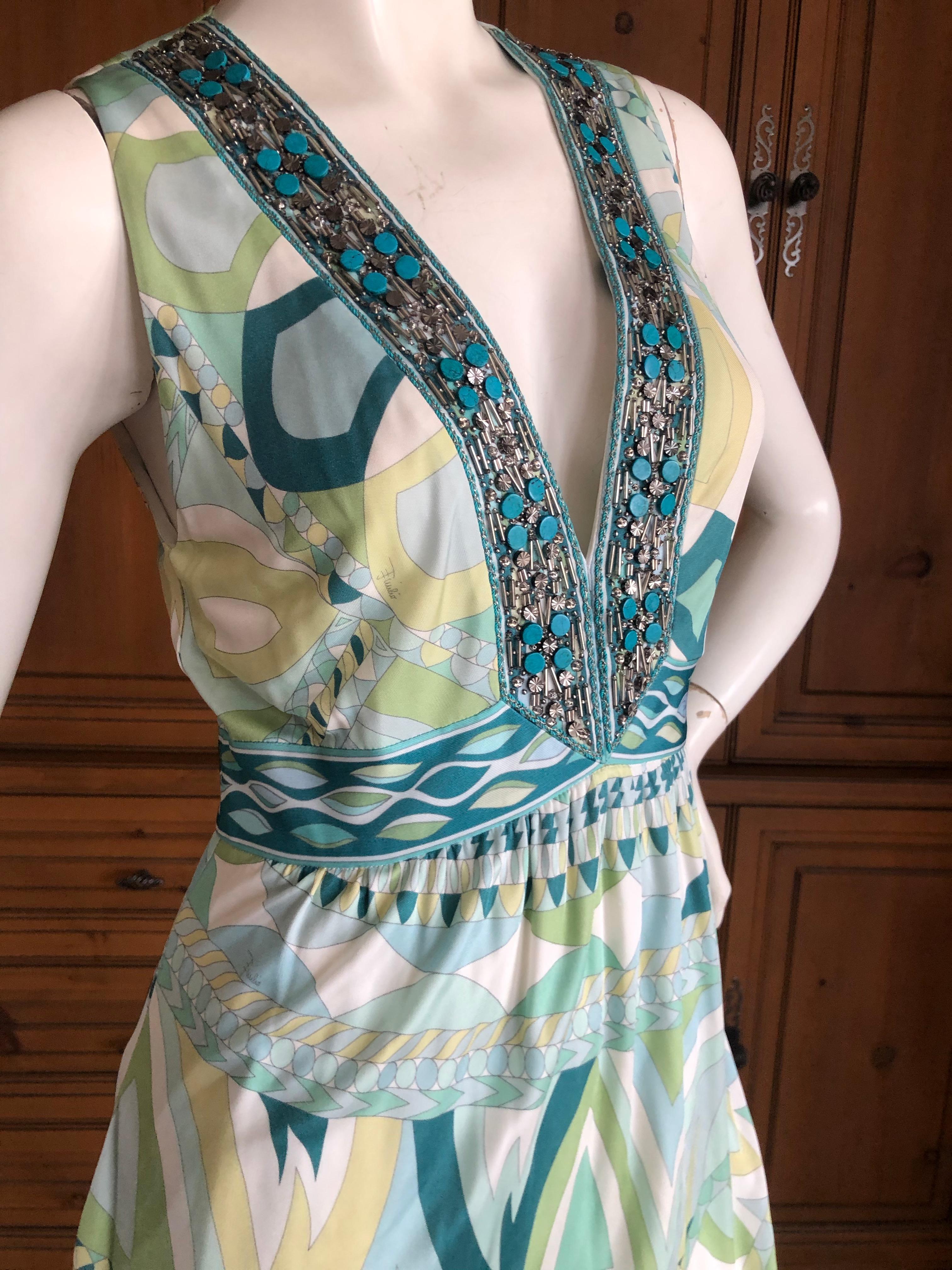 Emilio Pucci Bead Embellished Maxi Dress  For Sale 5