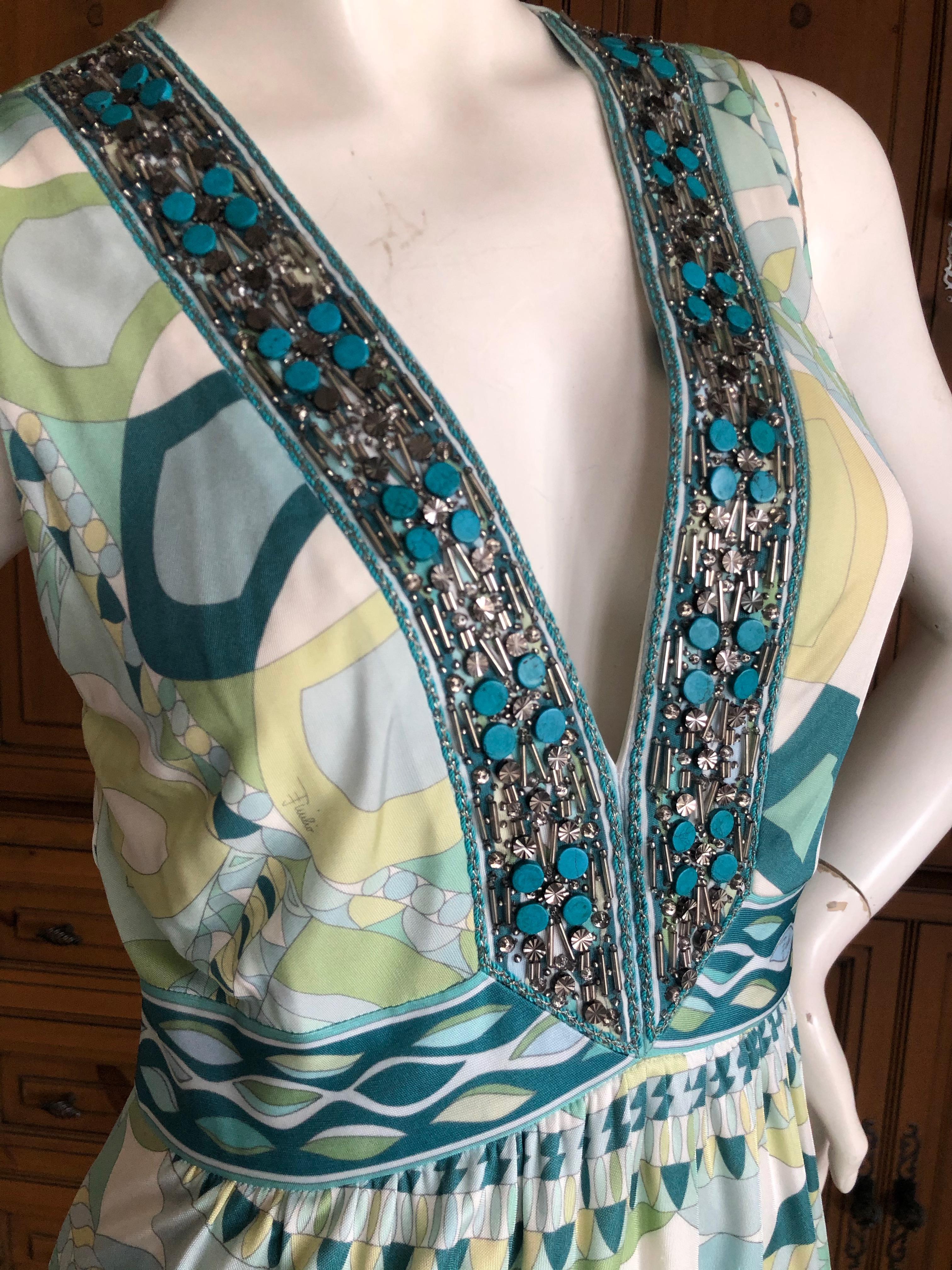 Emilio Pucci Bead Embellished Maxi Dress  For Sale 6