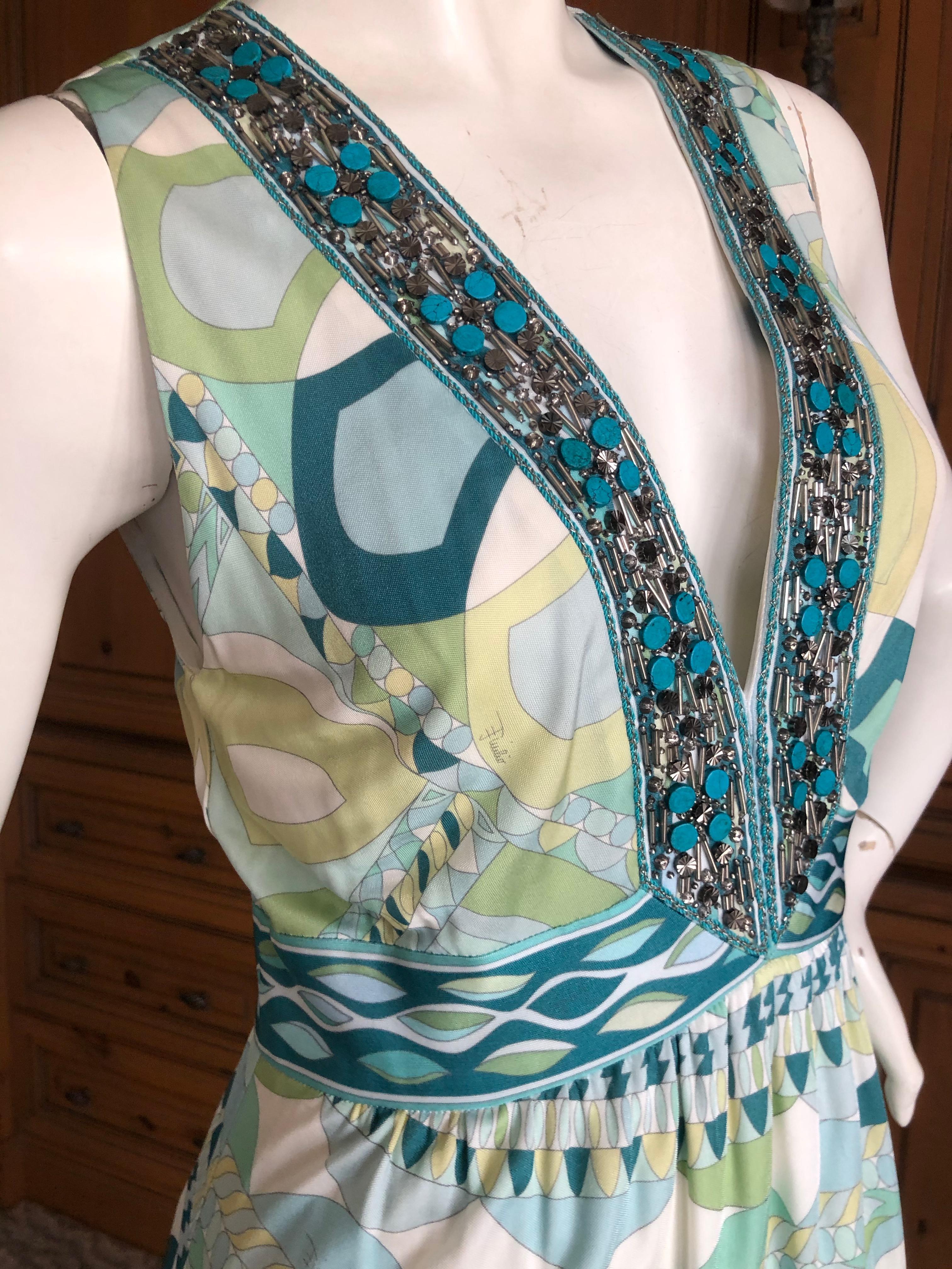 Emilio Pucci Bead Embellished Maxi Dress  For Sale 2