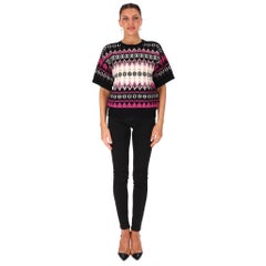Emilio Pucci Bead-Embellished Virgin Wool Short Sleeved Jumper