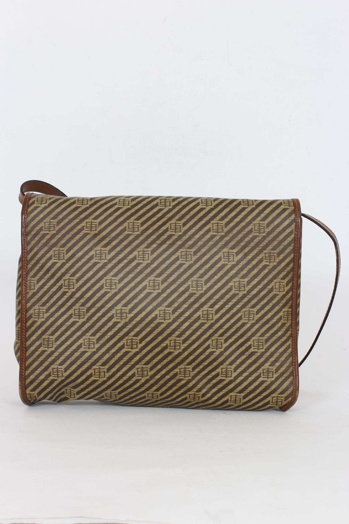 Emilio Pucci Beige Leather Monogram Vintage Shoulder Bag 80s In Excellent Condition In Brindisi, Bt