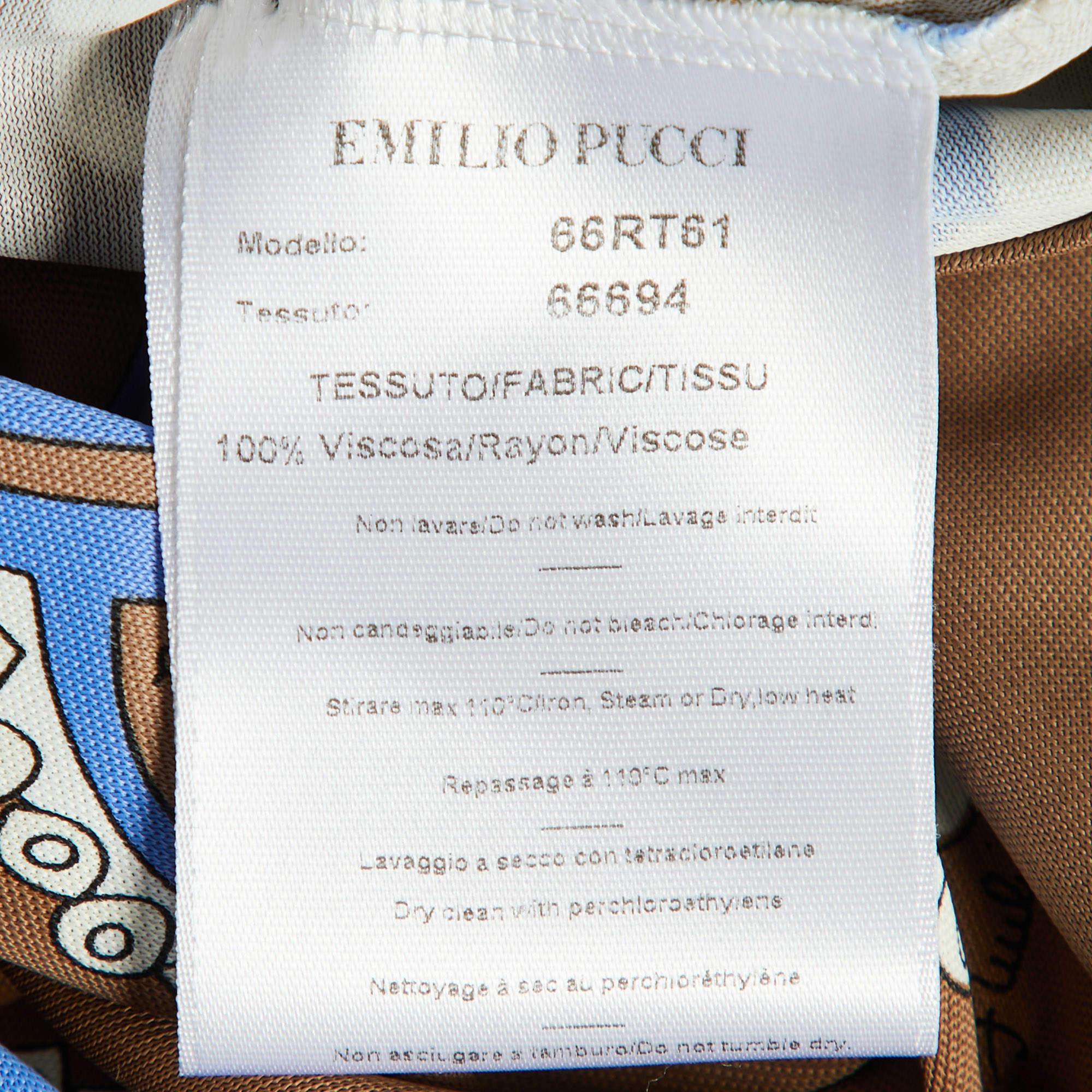 Emilio Pucci Beige Printed Jersey Pants M 1