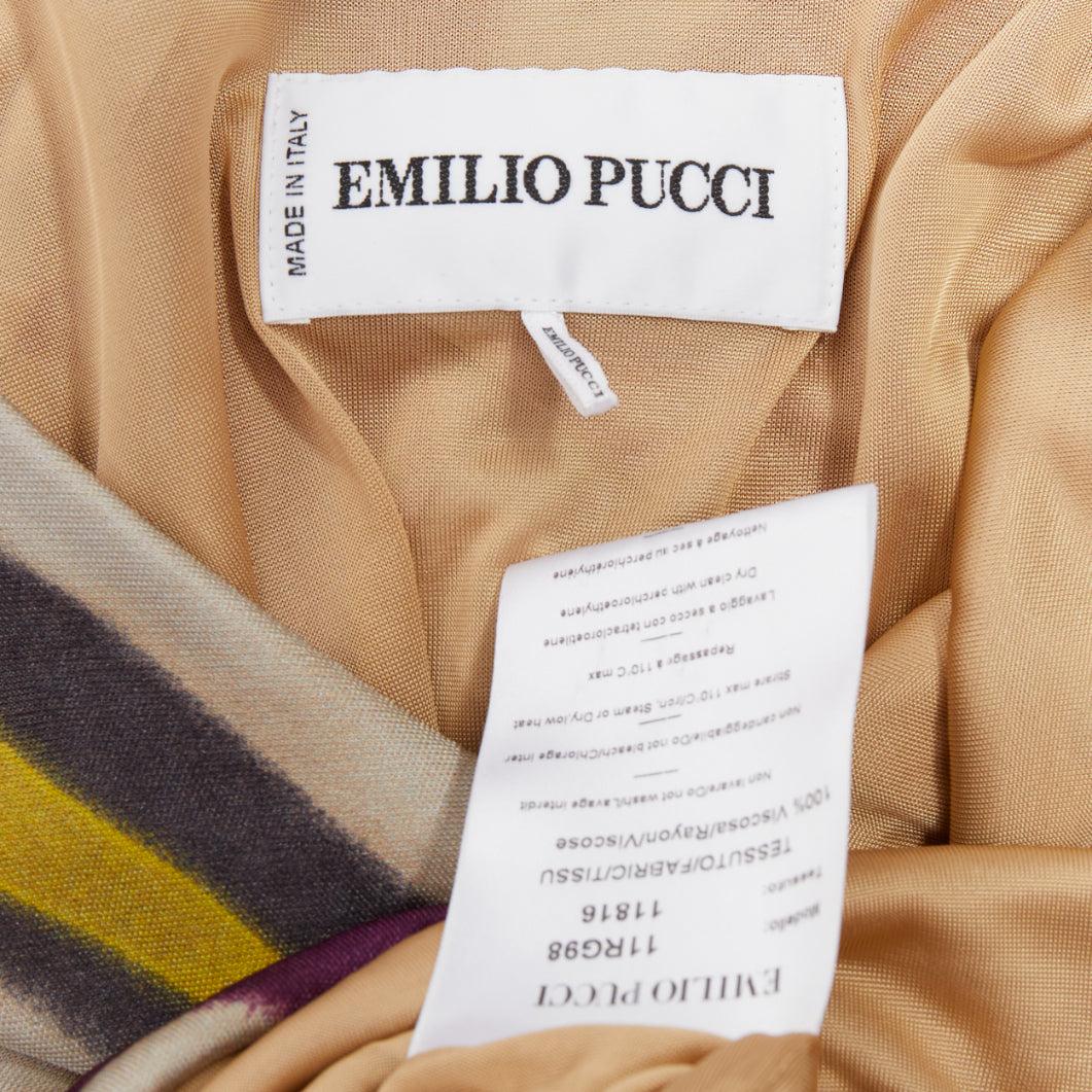 EMILIO PUCCI beige purple yellow animal striped slinky mini dress IT40 S For Sale 3