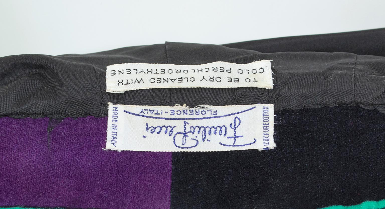 Veste et jupe longue en velours rose noir et violet Emilio Pucci, Saks - S, 1971 en vente 15