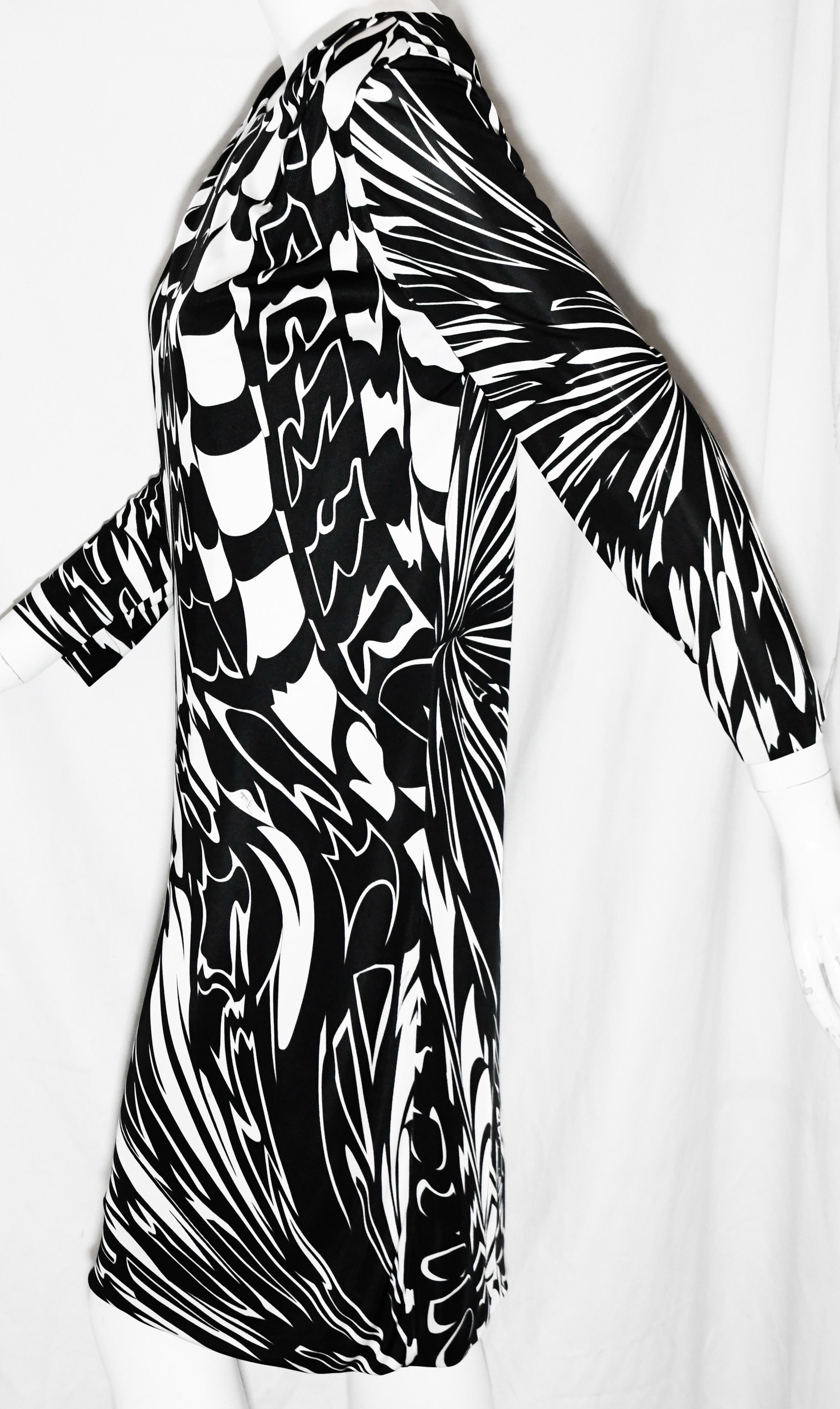 black and white abstract print dress
