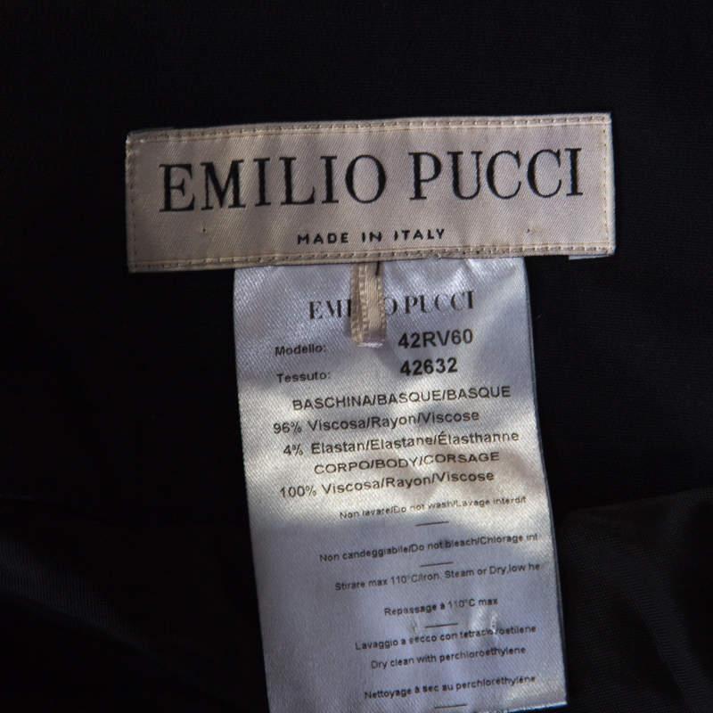 Emilio Pucci Black Draped Jersey Asymmetric Mini Skirt S For Sale 1