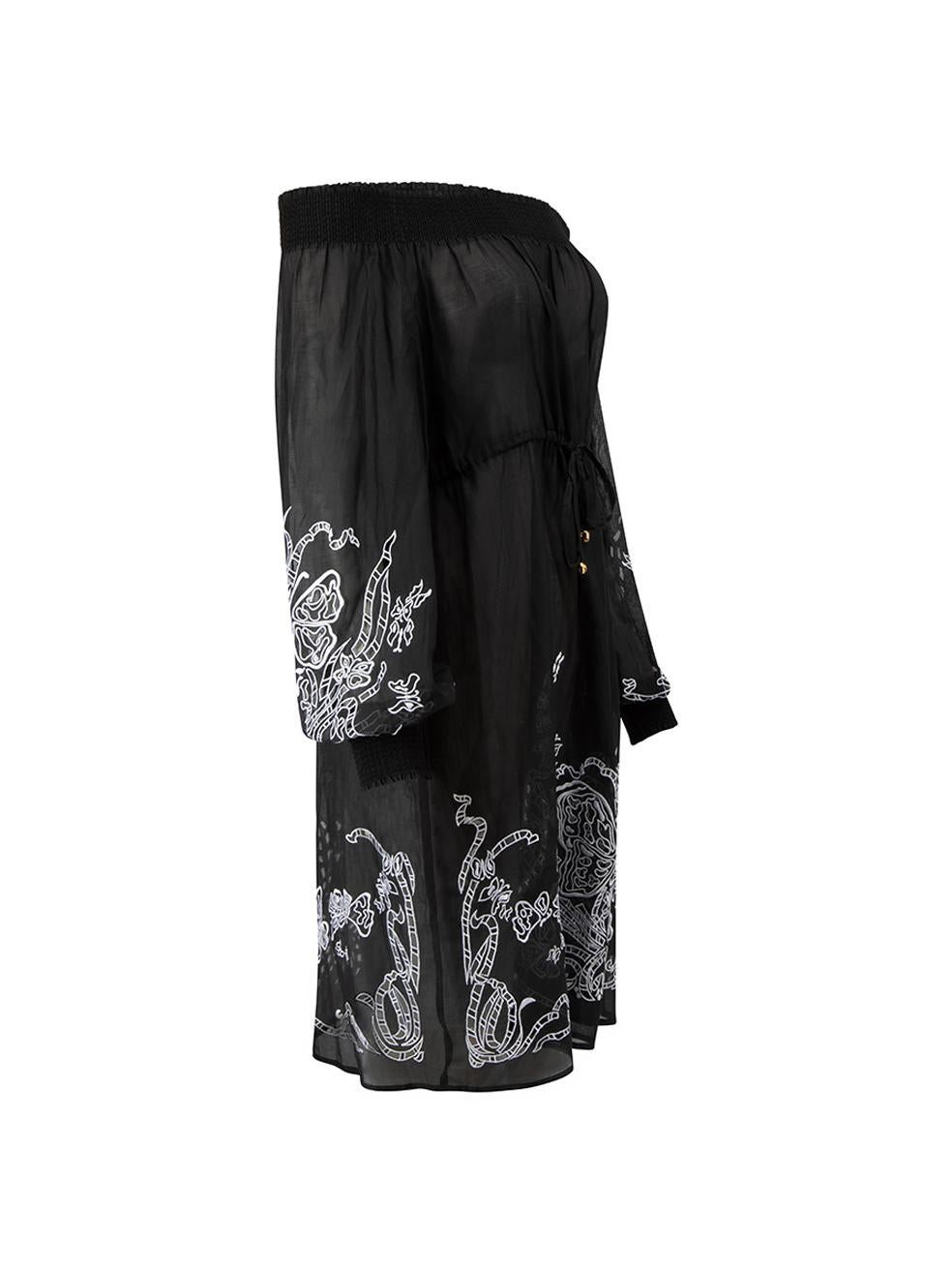 Emilio Pucci, mini-robe noire brodée transparente, taille M Excellent état - En vente à London, GB