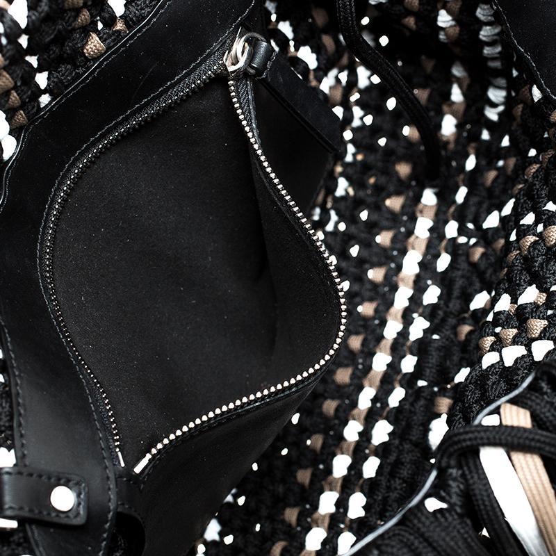 Emilio Pucci Black Fabric Fringe Macrame Shoulder Bag 4