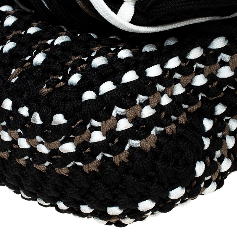 Emilio Pucci Black Fabric Fringe Macrame Shoulder Bag 1