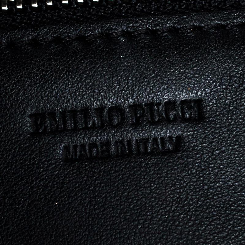 Emilio Pucci Black Fabric Fringe Macrame Shoulder Bag 2