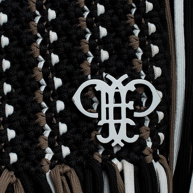 Emilio Pucci Black Fabric Fringe Macrame Shoulder Bag 3