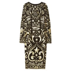 Emilio Pucci Black & Gold Brocade Dress