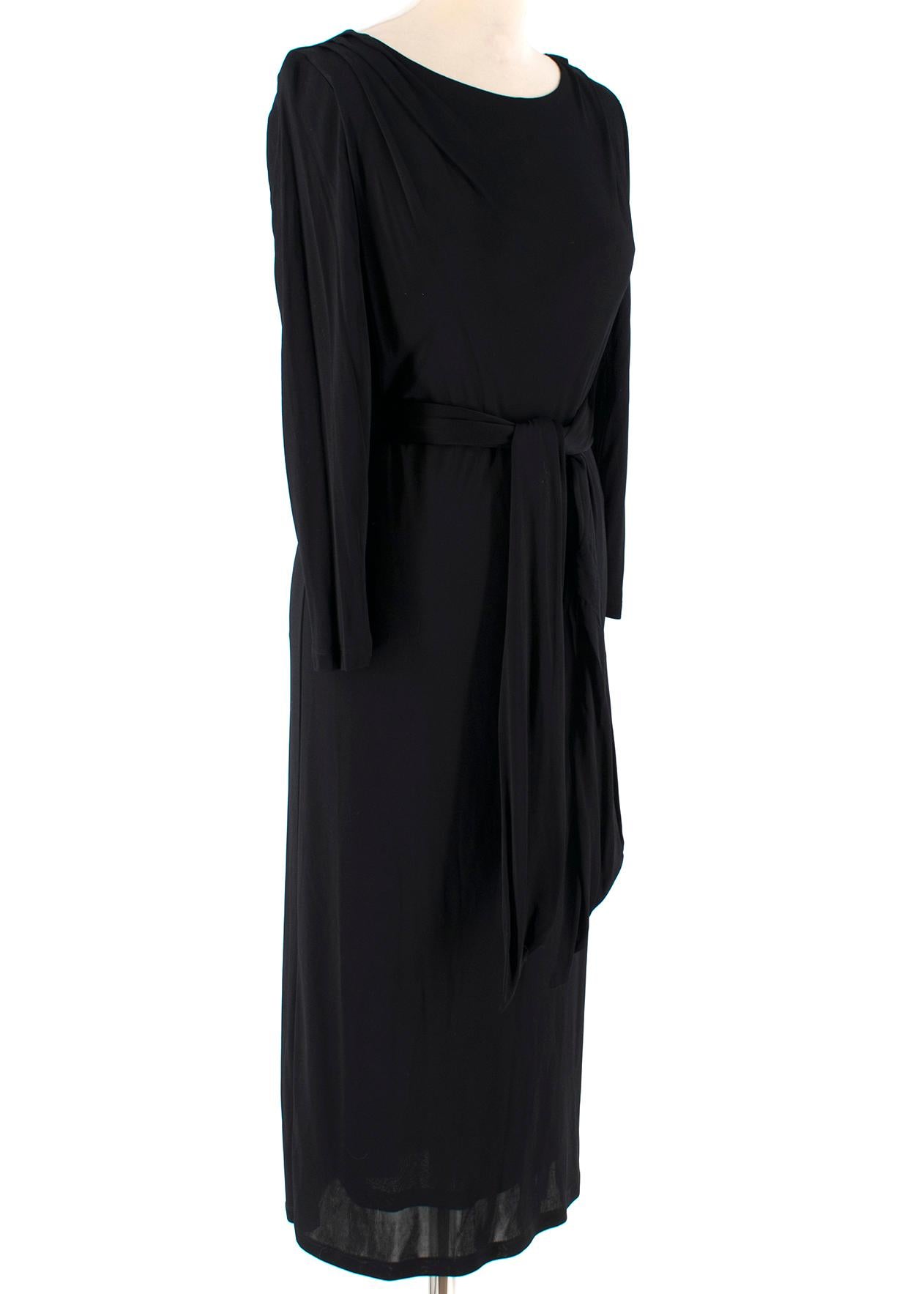 Emilio Pucci Black Jersey Belted Midi Dress - Size US 8 4