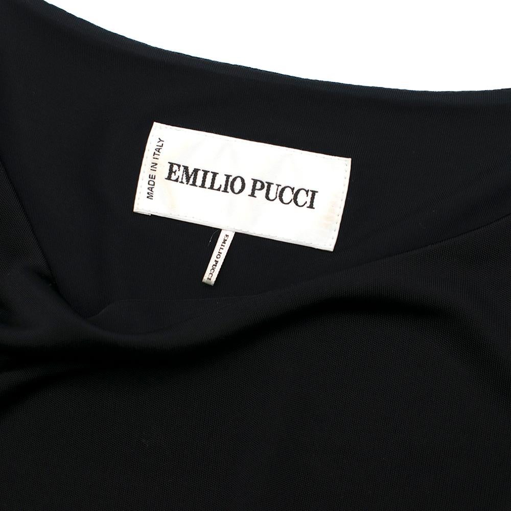Emilio Pucci Black Jersey Belted Midi Dress - Size US 8 1