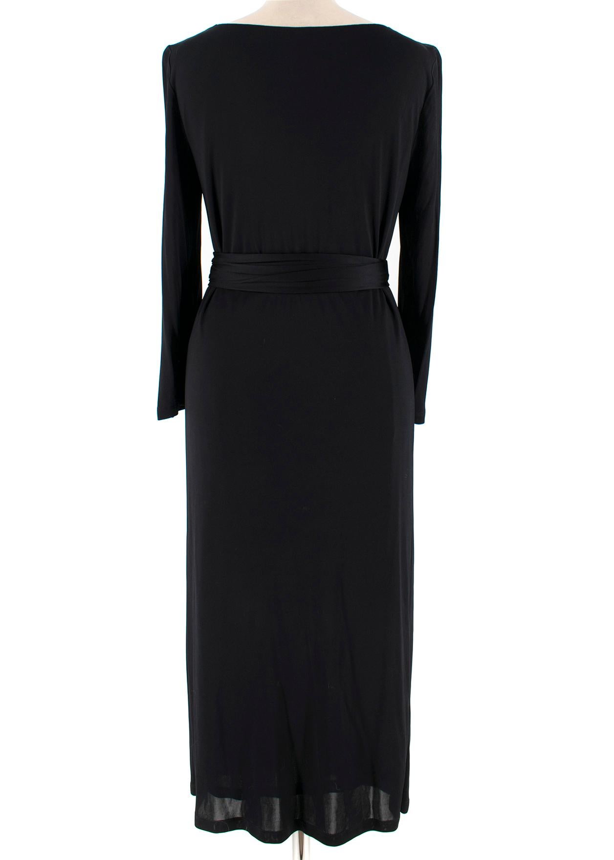 Emilio Pucci Black Jersey Belted Midi Dress - Size US 8 3