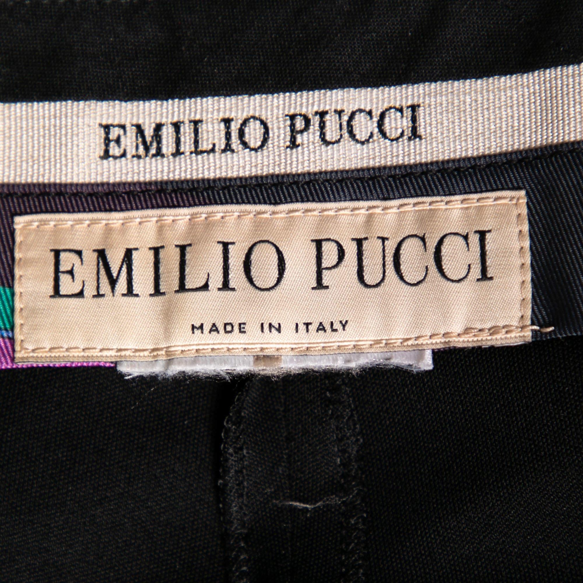 Women's Emilio Pucci Black Jersey Straight Trouser L