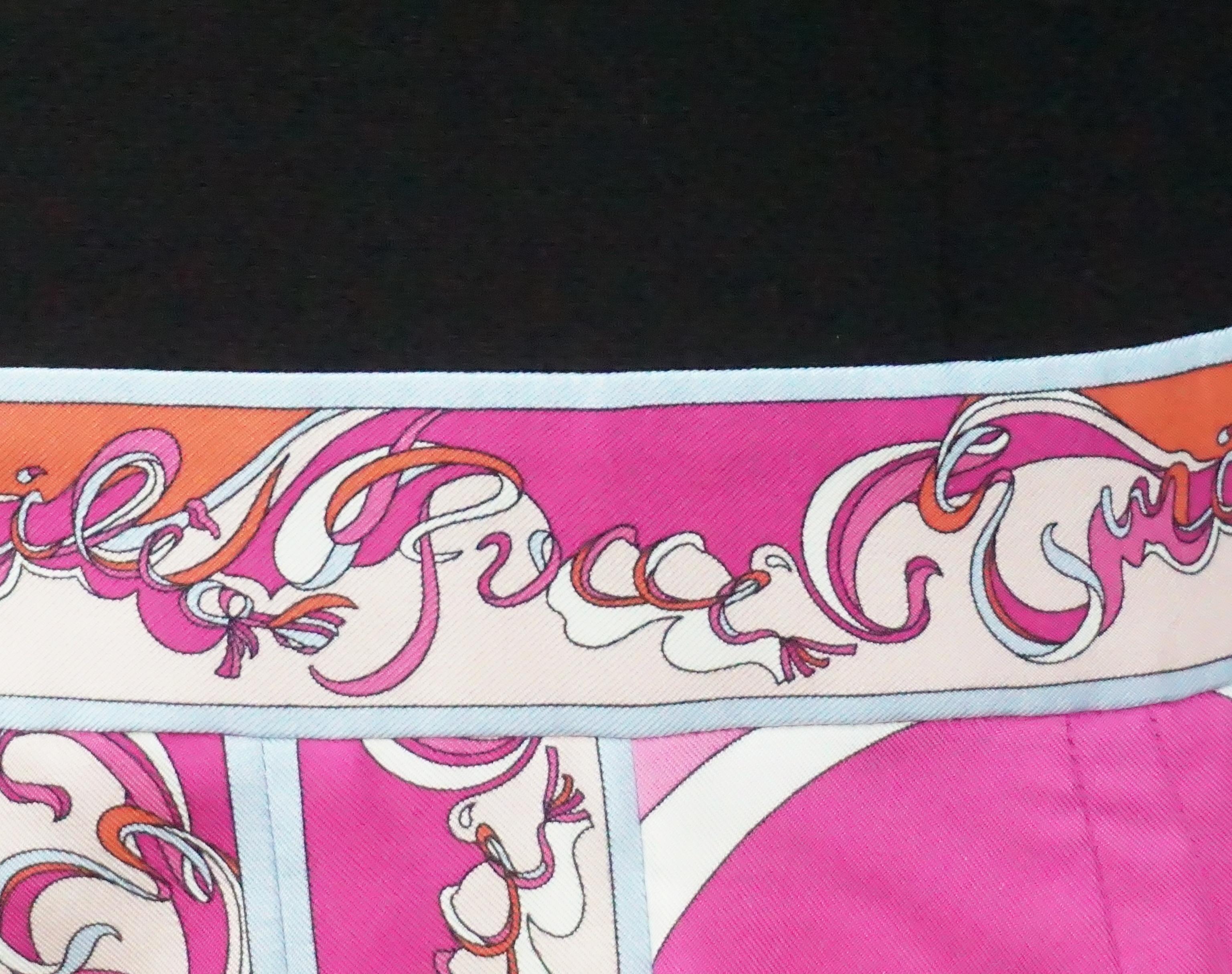 Emilio Pucci - Robe sans manches en maille noire et imprimé de soie multicolore - 4 Excellent état - En vente à West Palm Beach, FL