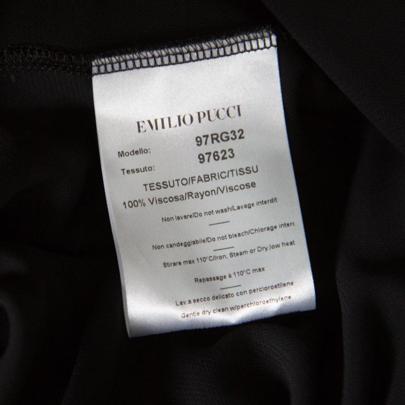 Emilio Pucci - Robe fourreau dos nu en tricot noir ornée de cristaux, taille S Pour femmes en vente
